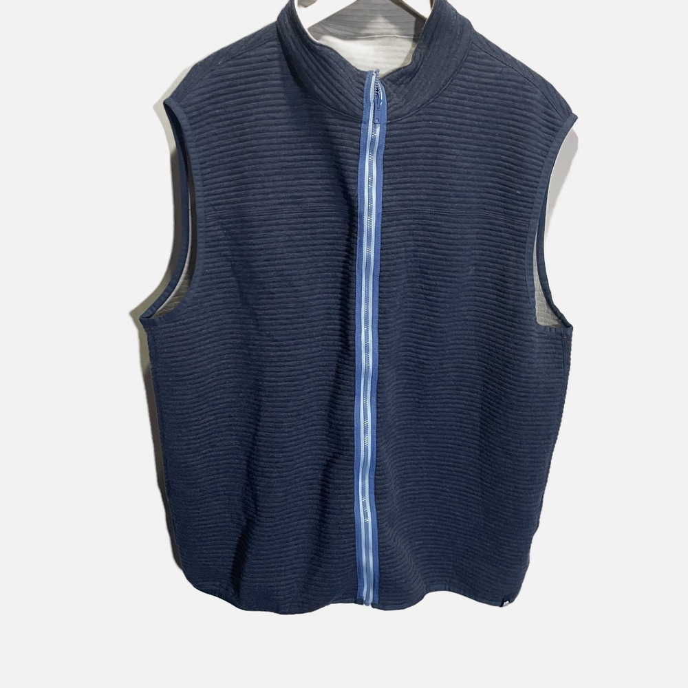 Southern Tide Mens Navy Blue Ribbed Reversible Ridgepoint Vest XL